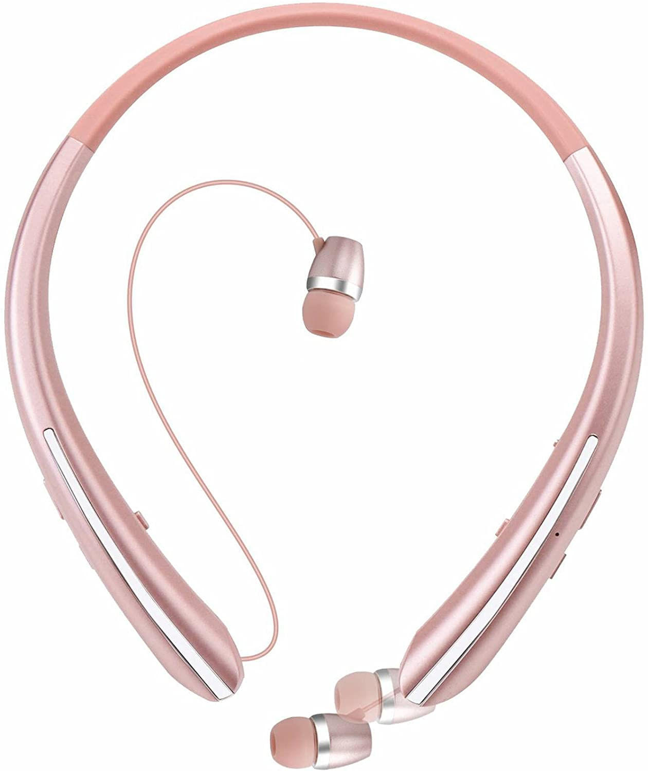 Neckband De Fones Bluetooth Retrátil, Fones De Ouvido Sem Fio Stereo Earbuds Earphone Ruído Cancelando Com Microfone Compatível Com Iphone,