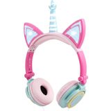 Fones De Ouvido Unicorn Kids, Fones De Ouvido Cat Ear Brilhantes Com Limite De Volume De 85db, Fones De Ouvido Dobráveis Para Kids Girls (mu