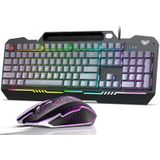 Combo De Teclado E Mouse Aula Gaming 104 Teclas Rgb Retroiluminado