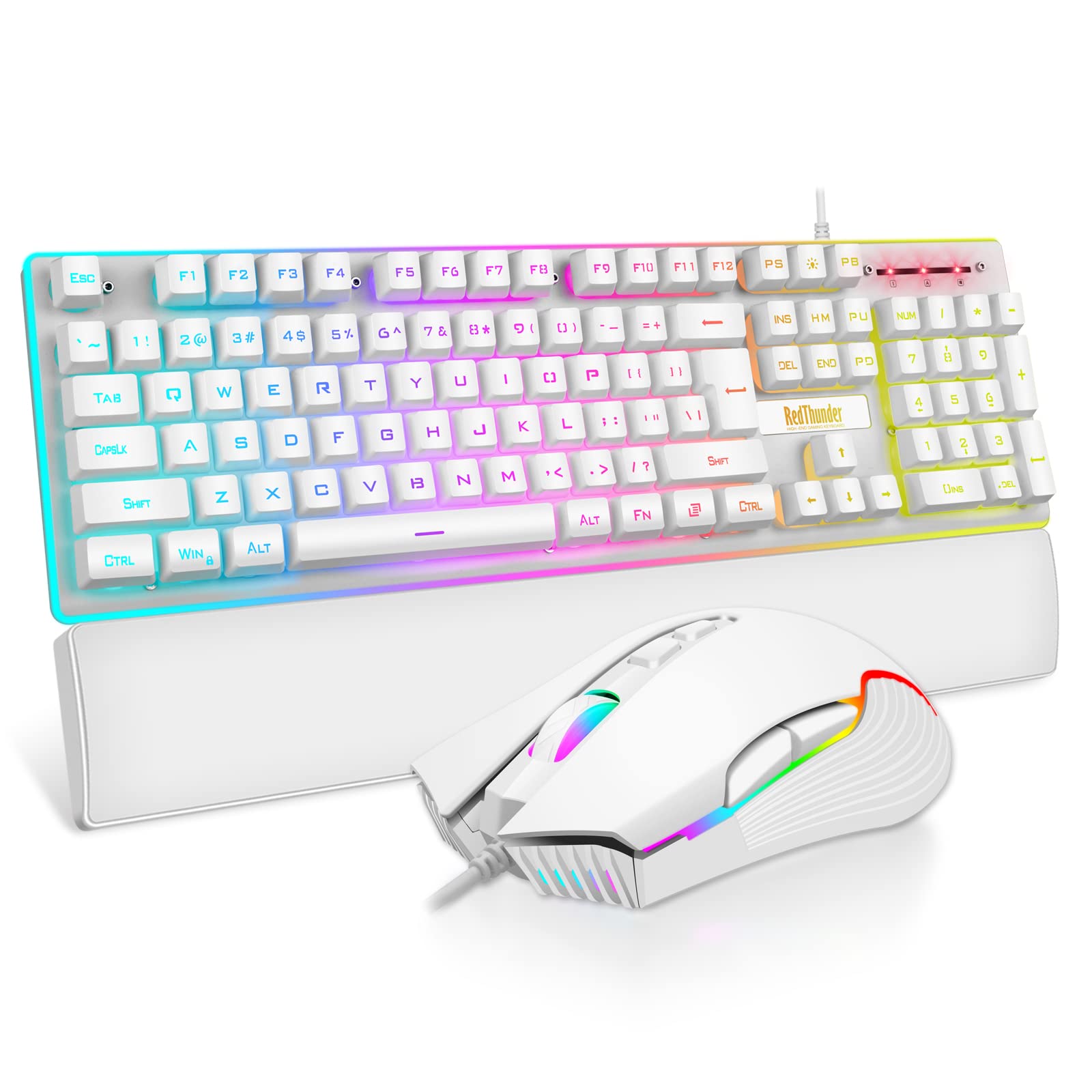 Combinação De Teclado E Mouse Para Jogos Redthunder K10 Rgb Retroiluminado