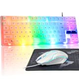 Mouse E Teclado Para Jogos Chonchow Rainbow Led Light White