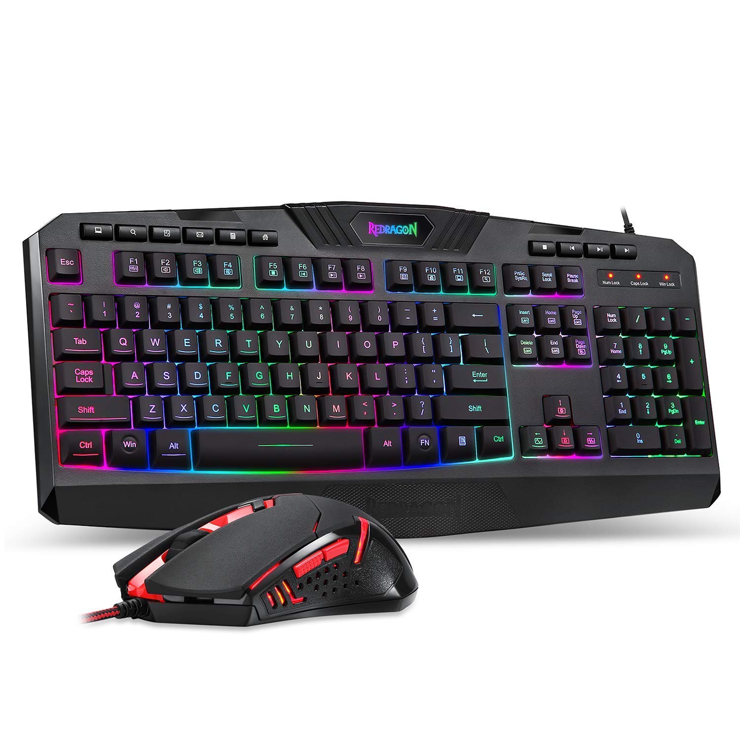 Combo De Teclado E Mouse Para Jogos Redragon S101 M601 Rgb