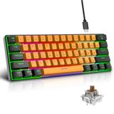 Teclado Mecânico Snpurdiri 60% Com Fio Com 61 Interruptores Marrons