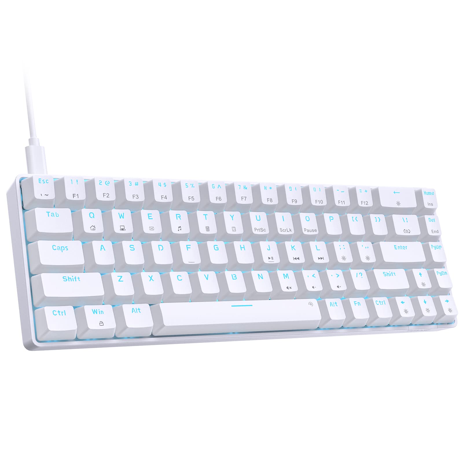 Teclado Mecânico Para Jogos Dierya T68se De 68 Teclas Branco