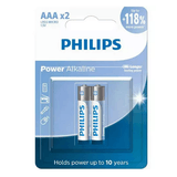 Pilha Philips Alcalina Aaa Lr03p2b/59 Com 2 Unidade