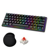 Teclado Mecânico Para Jogos Snpurdiri 60% Gasket Rgb 61 Teclas