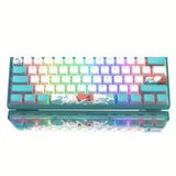 Teclado Mecânico Womier Wk61 Rgb Com Fio 60% Com Teclas