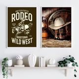 Kit Composição 2 Quadros Decorativos Rodeio 24x18cm - Vidro