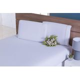 Jogo De Lençol Casal Queen Size 04 Peças Branco 35cm Altura