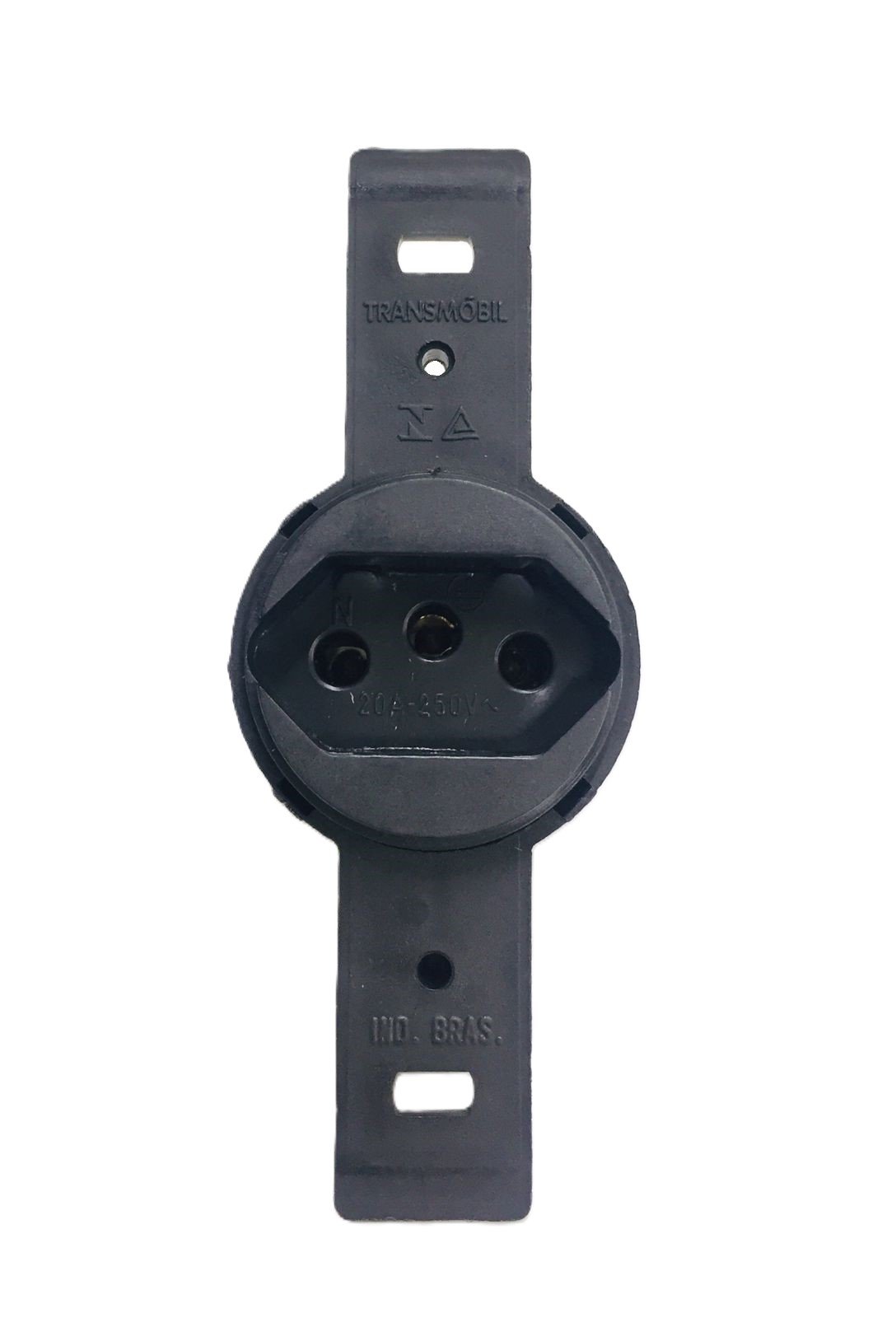 Tomada Redonda De Embutir 2p+t 250v~ Transmóbil 20a - Preto