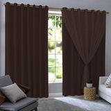 Cortina Blackout Com Voil 280x230 Corta Luz Pvc Sala/quarto