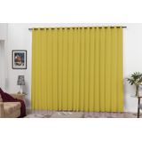 Cortina Quarto E Sala 3,00x2,50 Com Ilhos Para Varão Amarelo