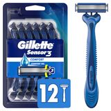 Lâminas De Barbear Descartáveis Gillette Sensor3 Comfort Masculinas X12