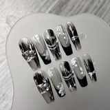 Adesivos De Arte De Unhas Fake Nail Siahyg Usados À Mão Na Moda