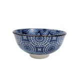 Bowl Azul E Branco Abstrato 6x12cm Cerâmica