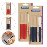 Kit Espátulas Manteiga Tramontina Ipanema Vermelho/azul 12p