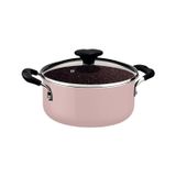 Panela Caçarola Tramontina Tunis Em Alumínio Cerâmica Rosa Trufado 24 Cm 4,8 L Tramontina