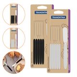 Kit Espátulas Manteiga Tramontina Ipanema Preto E Branco 12p