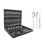 Faqueiro Tramontina Oslo 76 Peças Em Aço Inox Com Facas De Mesa E Estojo De Madeira Tramontina