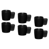 Jogo Conjunto 6 Xícaras De Café Porcelana 80ml Willow Preto