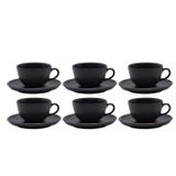 Jogo Xicaras De Chá Café Pires 6pcs 200ml Cerâmica Oxford