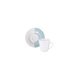 Kit Xícara E Pires De Café Tramontina Aquarius Em Porcelana Decorada 70 Ml 12 Peças Tramontina