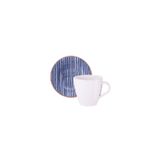 Conjunto Xícara E Pires De Cappuccino Tramontina Abstratta Em Porcelana Decorada 200 Ml 2 Peças Tramontina