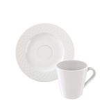 Conjunto Xícara Pires Café Tramontina Ingrid Porcelana Tramontina