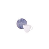 Conjunto Xícara Pires Café Tramontina Abstratta Porcelana Decorada 95ml 2 Peças Tramontina