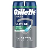 Gel De Barbear Gillette Series 3x Action Sensitive, Pacote Duplo De 200 Ml