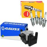 Kit Bobina Gauss E Vela Ngk Fox 1.0 Rsh 2003 A 2005 Gasolina