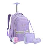 Kit Escolar Unicórnio Basic Mochila + Lancheira + Estojo Ll