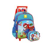 Kit Escolar Super Mario Mochila Costas E Rodas + Lancheira A