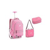 Kit Escolar Meninas Rs Mochila De Rodas E Costas + Lancheira