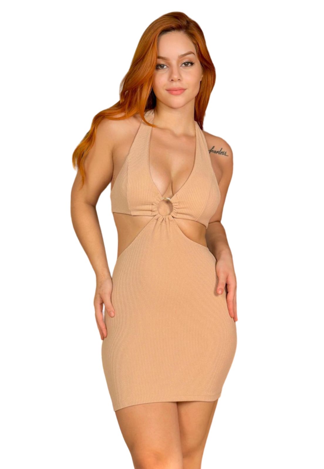 Vestido Feminino Argola Vazado Com Bojo, Modelo Curto !