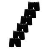 Kit 6 Cuecas Boxer Algodão Polo Wear Preto