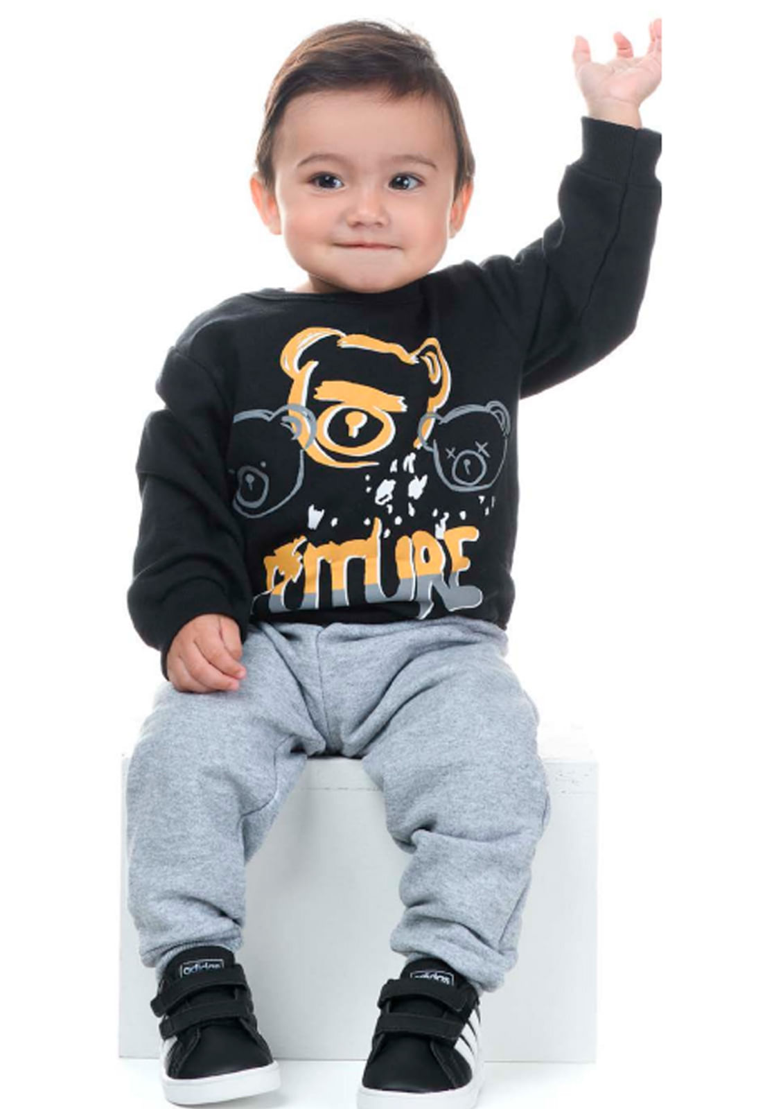 Conjunto Moletom Infantil Menino Felpudo Blusão E Calça