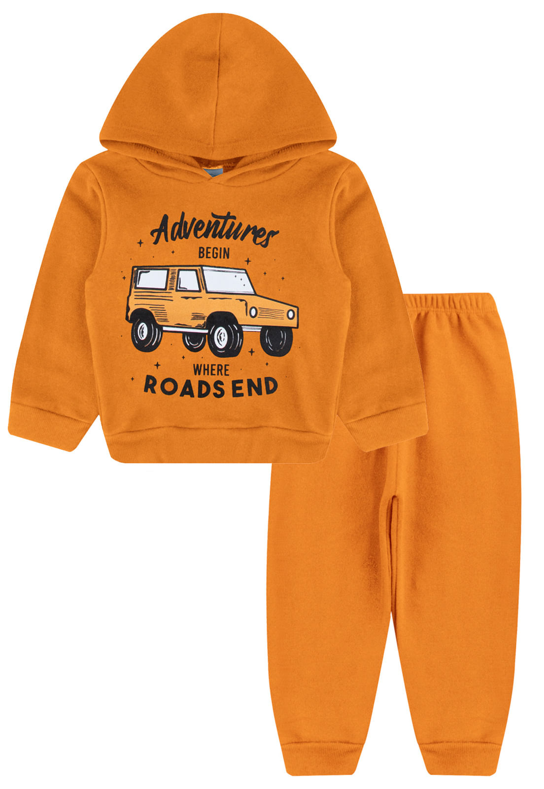 Conjunto Moletom Infantil Felpudo Blusão Com Touca E Calça