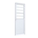 Porta de Giro Alumínio Mista Ventilada com Travessa Lucasa Ideale Ullian 215cmx85cmx4,5cm Branco