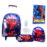 Kit Mochila Masculina Infantil Rodinhas Homem Aranha