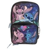 Mochila Disney Lilo And Stitch 40cm Com Kit De Almoço Isolado