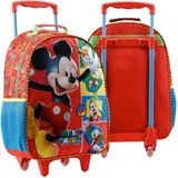 Mochila Rodinhas Mickey Mouse Disney Bolsa Escolar Mala 14l