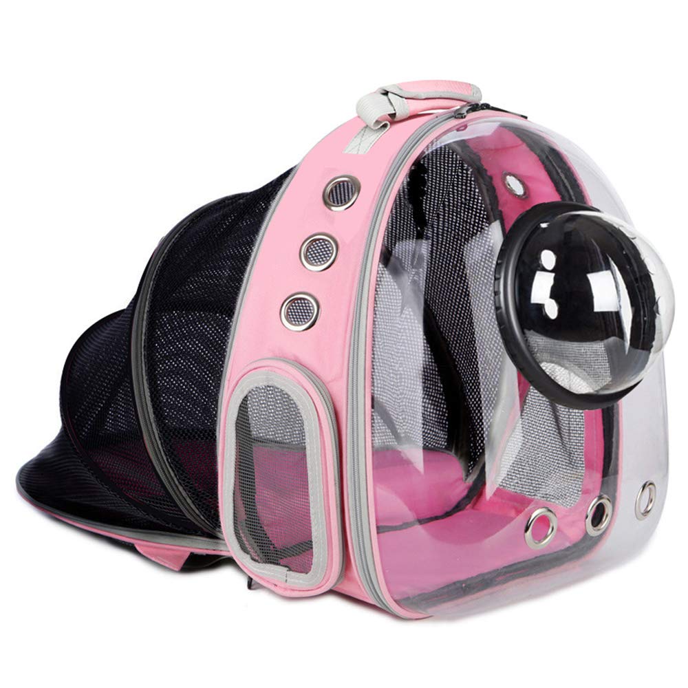 Mochila Para Animais De Estimação Ajy Clear Cat Bubble Dobrável Rosa