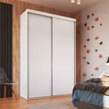 Guarda Roupa Solteiro Com 2 Portas De Correr Rc2204 Branco