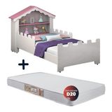 Cama Infantil Menina Princesa Magia Casa Colchão D20