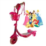 Patinete Infantil 03 Rodas Com Cesta, Musica E Luz Princesas