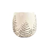 Vaso Decorativo Tree Branco E Marrom 14x16x16cm Cerâmica