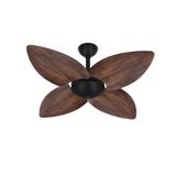 Ventilador Teto Preto 4 Pás Madeira Winds Sala Ventax 220v