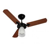 Ventilador De Teto Marbela New Tron Preto 3 Pás Mogno