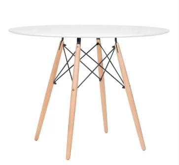 Mesa De Jantar Redonda Eames Eiffel 120cm Branca